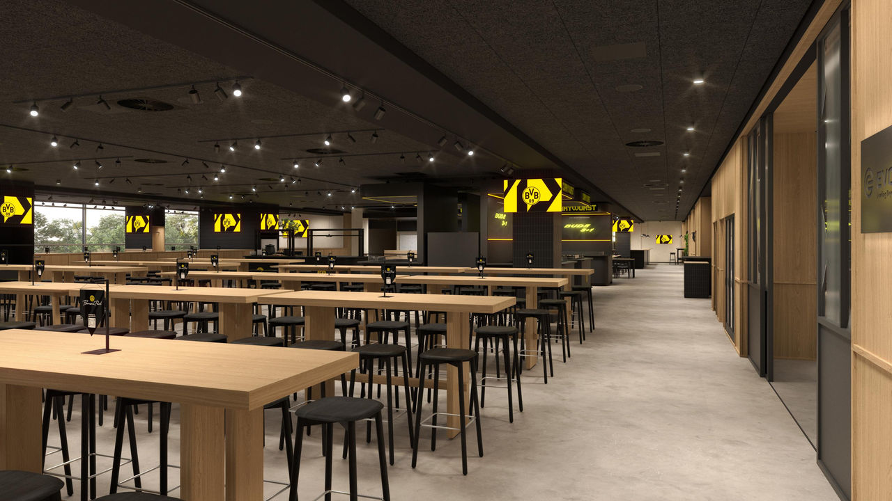 Innenansicht des renovierten VIP-Bereichs Borussia Park. (Konzept)