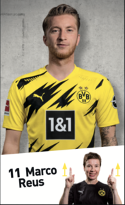 Autogrammbild Gebärde Marco Reus Saison 2020/21