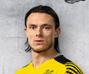 Autogrammbild von Nico Schulz Abwehrspieler von Borussia Dortmund zur Saison 2020/2021