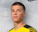Autogrammbild von Tobias Raschl, Mittelfeldspieler von Borussia Dortmund zur Saison 2020/2021