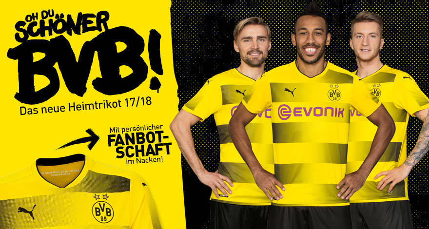 schwarz Schwarz Borussia Dortmund ORIGINAL BVB-T-Shirt 17/18 
